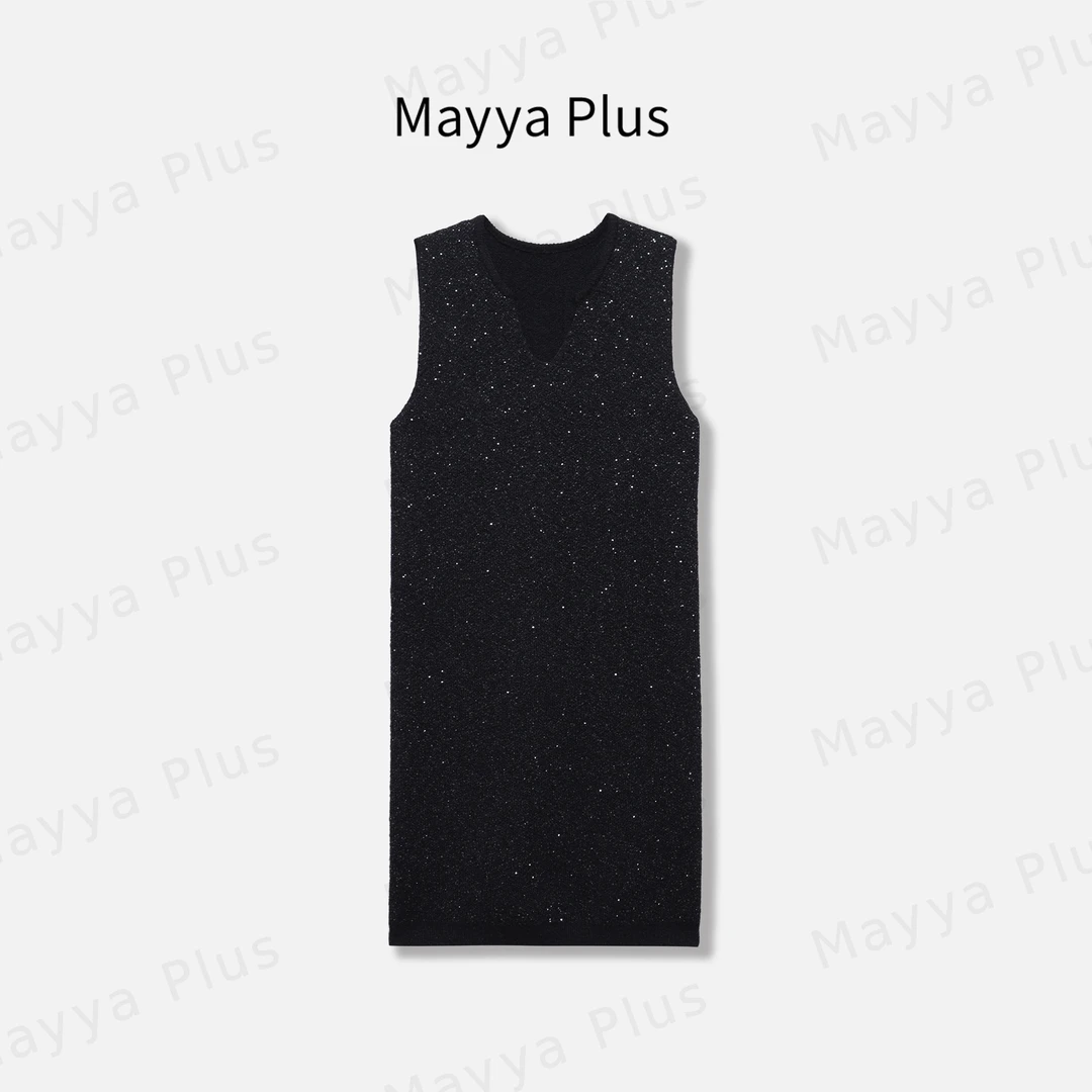 【星沙】Mayya Plus麦芽定制轻奢气质显瘦款毛织连衣裙32448515