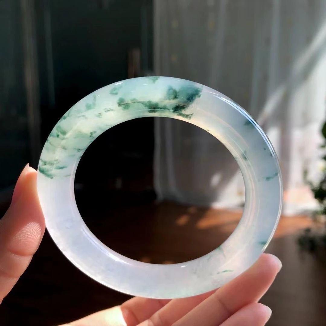 非金属玻璃手镯 非金属玻璃手镯 蓝色饰品冰透女款气质手镯