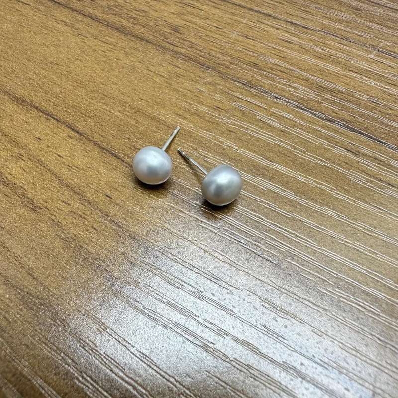 白馒头珠耳饰尺寸约10mm