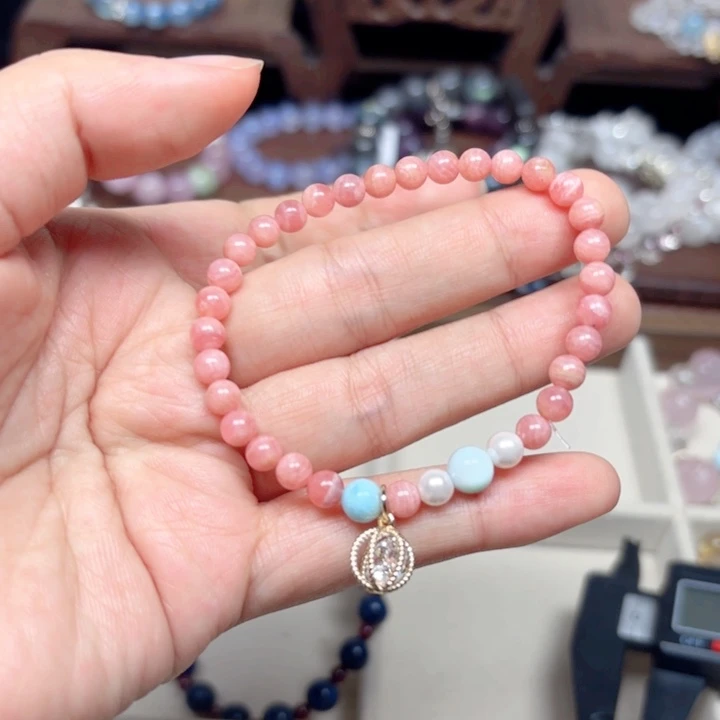 菱锰矿（红纹石）手链合金