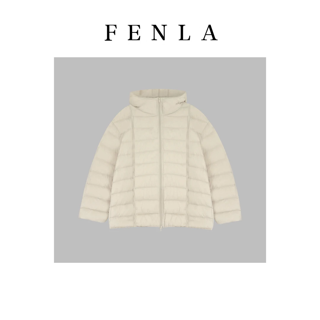 【惠姐私服】排骨泡芙连帽保暖宽松显瘦白鸭绒外套 85356