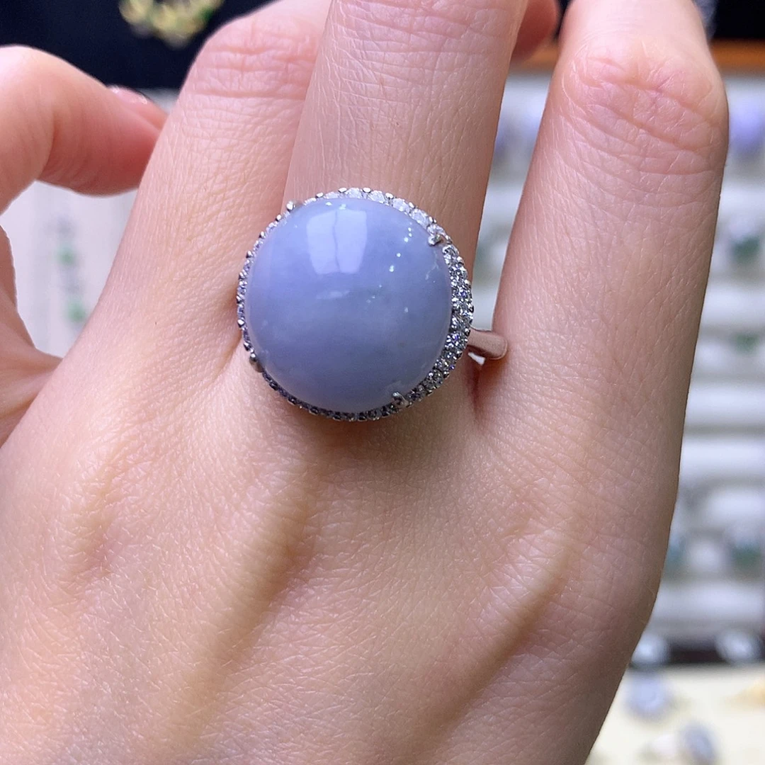 翡翠银S925镶嵌戒指