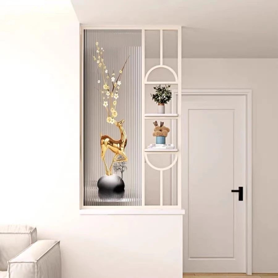 半墙卫生间洗手台屏风隔断艺术玻璃干湿分离洗漱台客厅玄关鞋柜