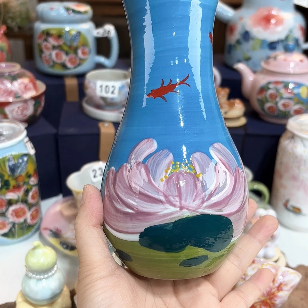 秋***杨景德镇手绘高温釉下彩陶瓷茶具