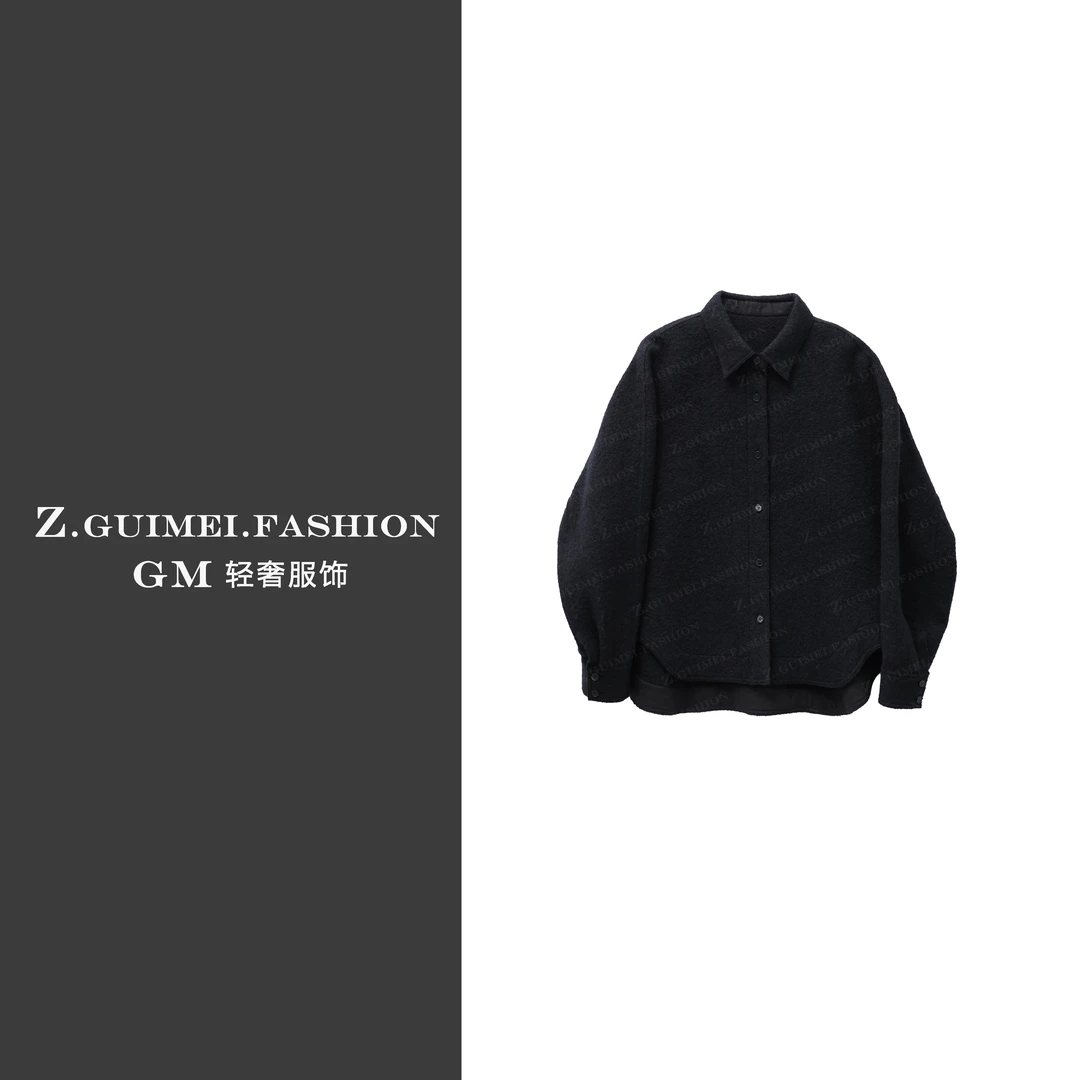 【肆姐高定】时尚Polo领羊毛外翻领外套X3353