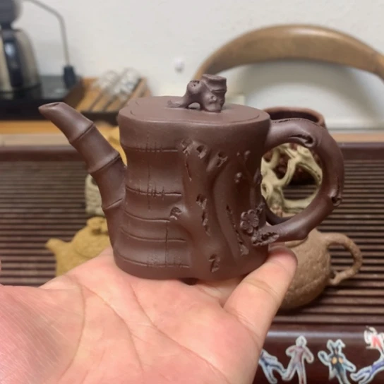 紫砂茶壶紫泥松竹梅110cc