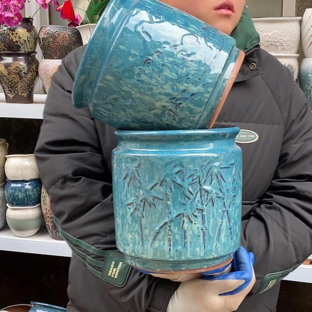 紫砂花盆口20感20处理俩个