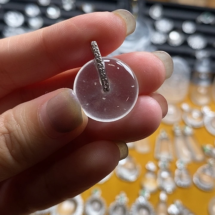 石英质玉银S925镶嵌颈饰