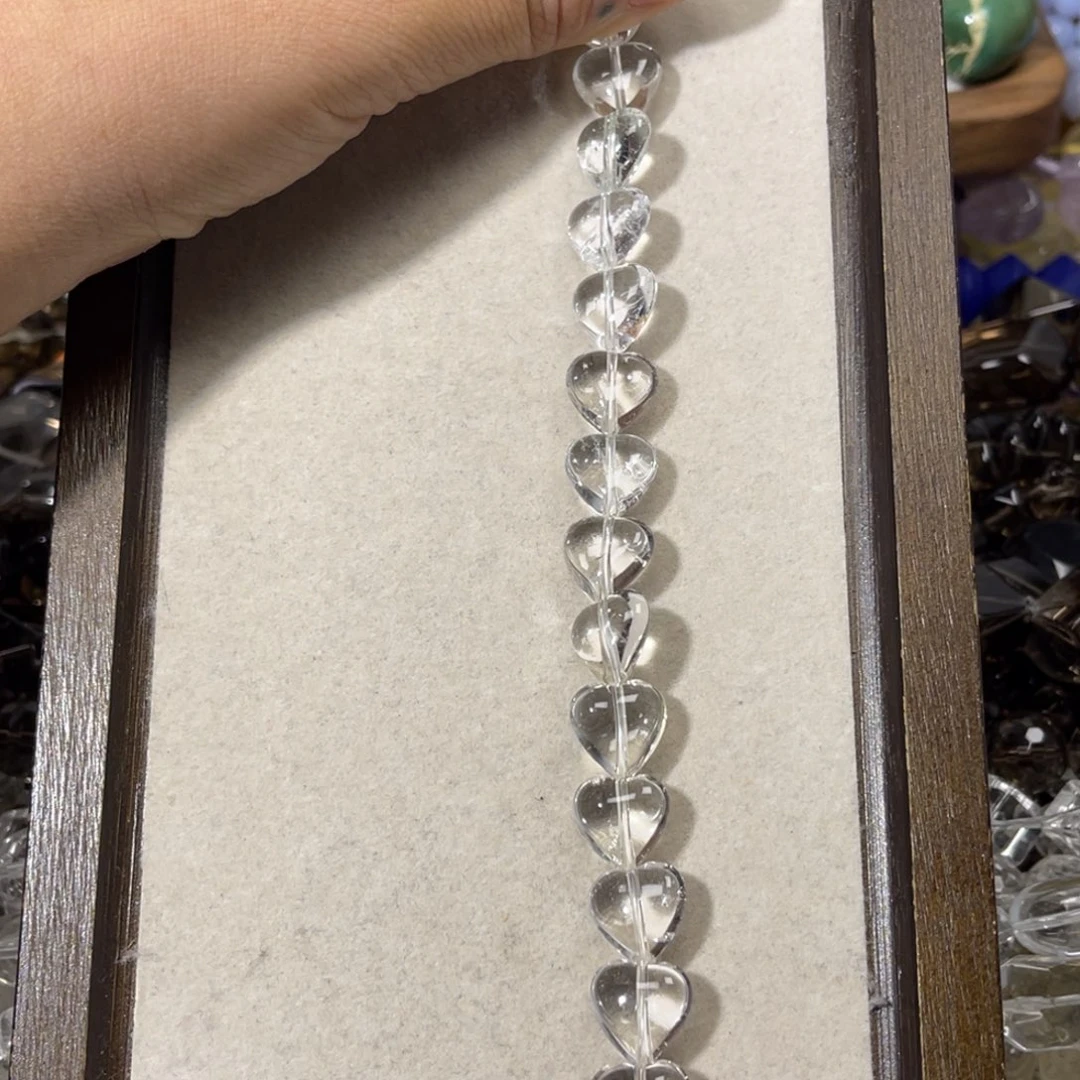 珠宝半成品未镶嵌发晶白水晶爱心