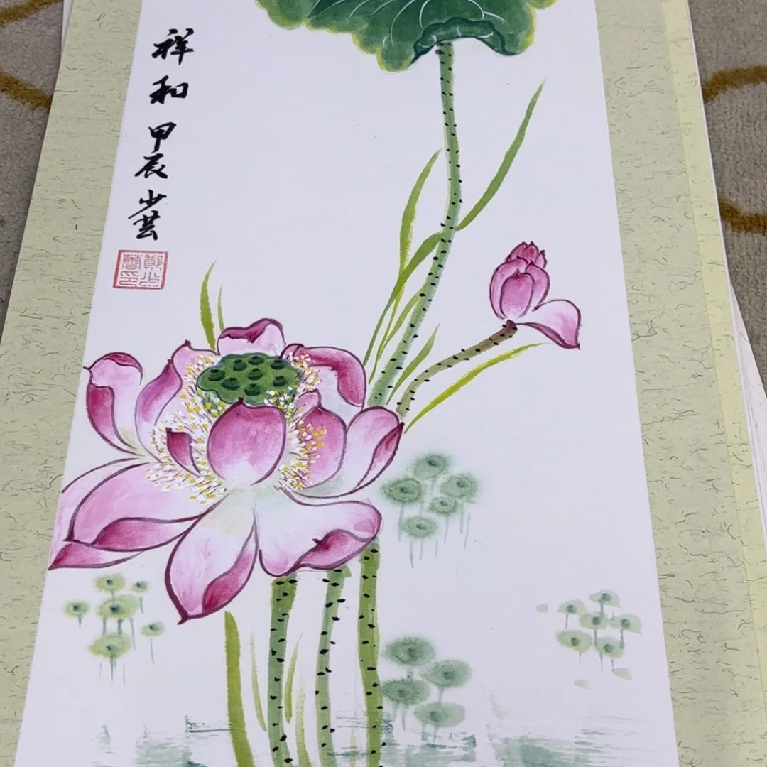 国画郑少云卡纸花鸟艺