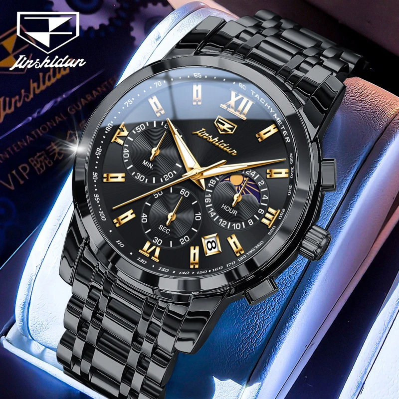 金仕盾经典超薄百搭多功能高档黑武士潮流石英男手表8985男士