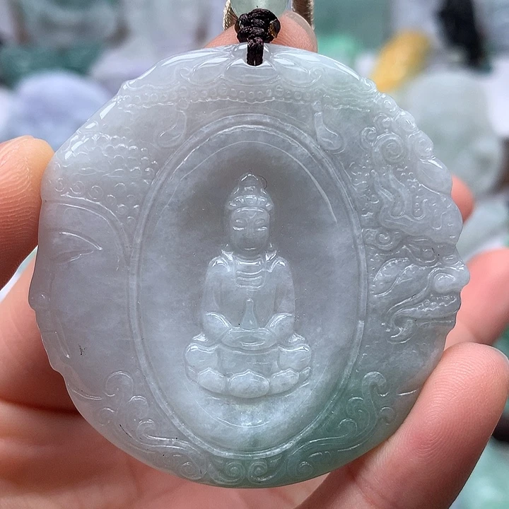 翡翠未镶嵌颈饰佛魔一念观音福利