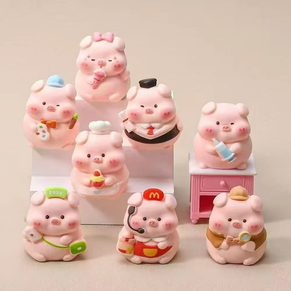 对对碰直播拆 磨砂职业小猪网红家居车载摆件