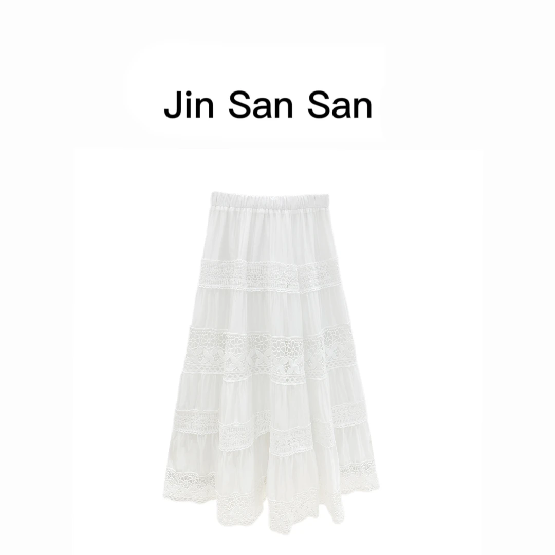 金三三【浪漫情调】2025春夏新款时尚百搭设计师休闲半身裙H2263