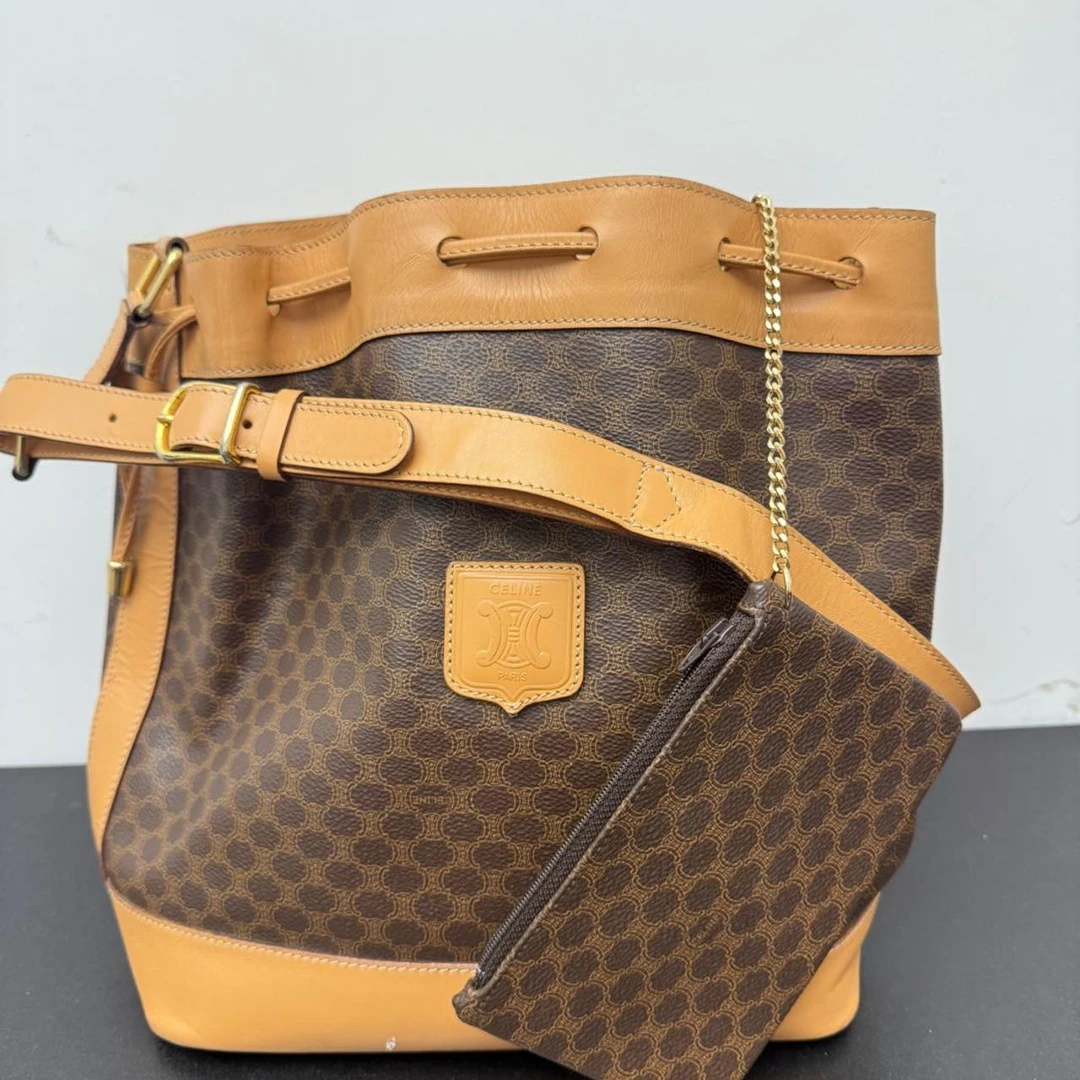 95新 Celine/思琳 大吉中古ff/Celine瑟琳水桶子母包