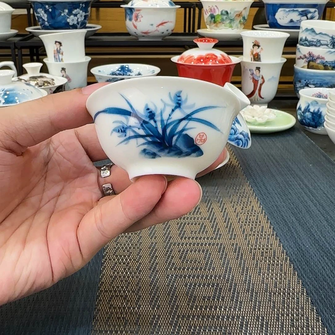 吴氏品雅兰花反口杯35cc六个装