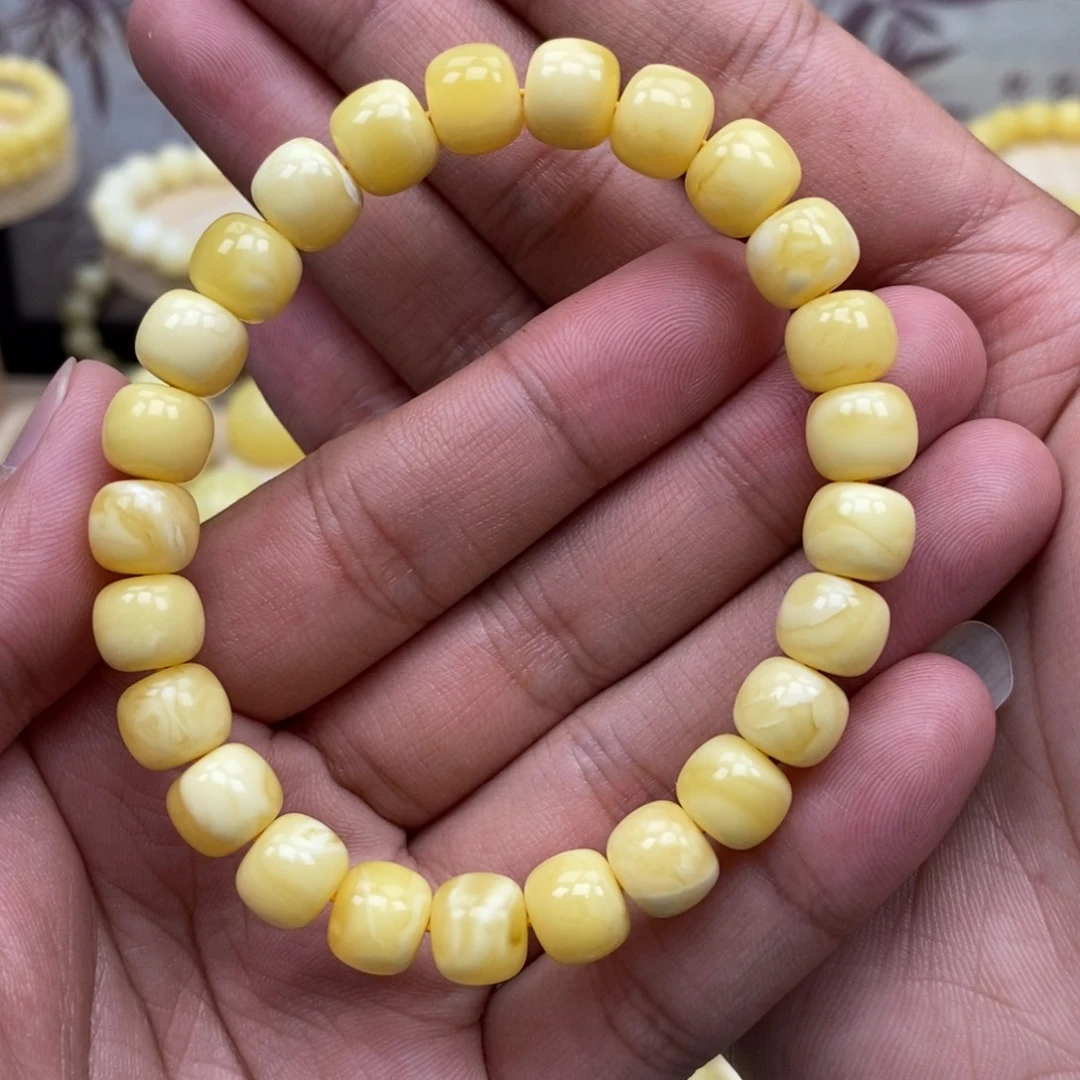 琥珀未镶嵌珠宝奇石9.3尺寸精工老型手串