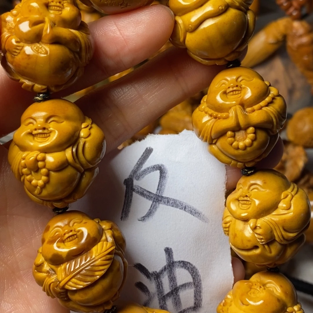 用***5手串/手链橄榄核上色弥勒精品