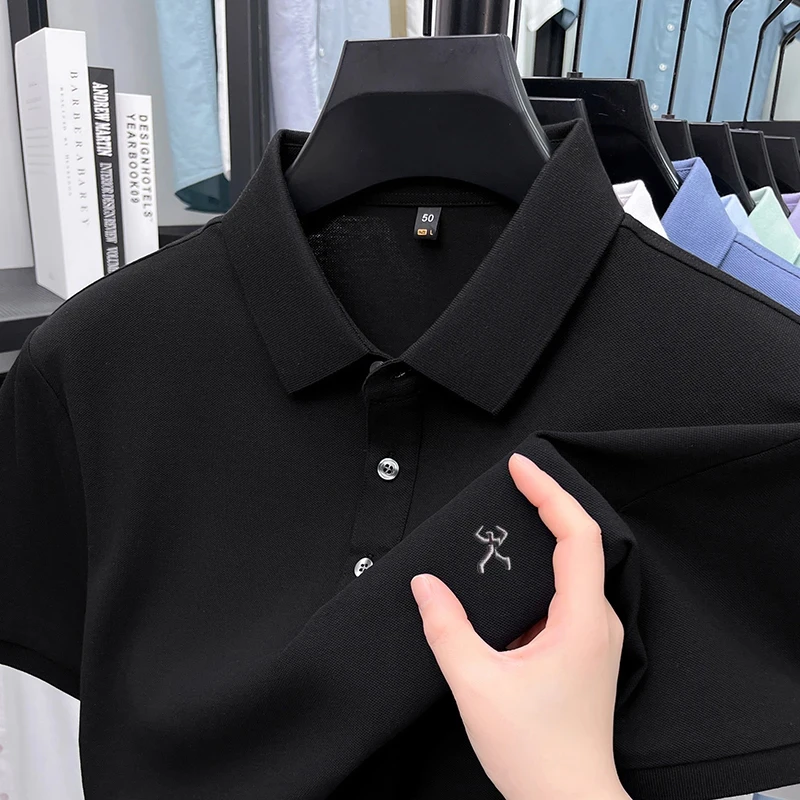 劲霸世家夏季新款刺绣Polo衫纯棉翻领T恤高级感商务休闲翻领短袖