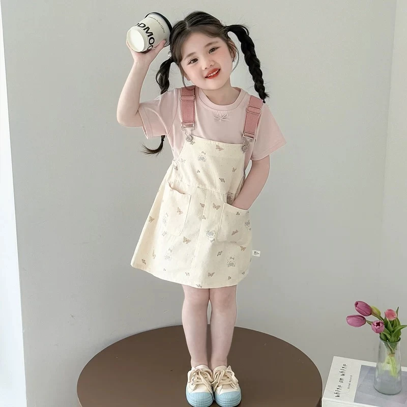 现货【百分百棉】郝叔童品夏季限定2025新款洋气女童背带裙HL52138