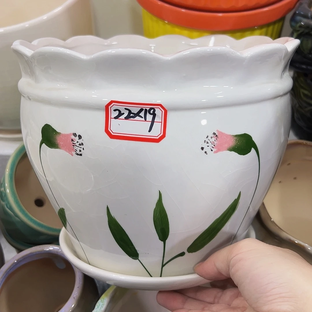 外贸尾单陶瓷花盆