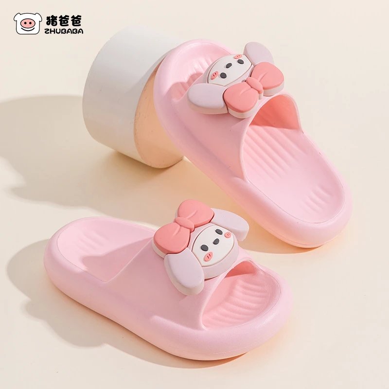 儿童拖鞋女童可爱卡通美乐蒂室内不臭脚居家软底防滑洗澡一字拖鞋