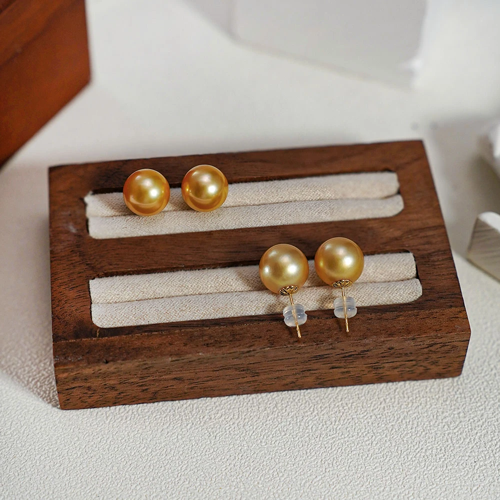 【小彤专属】【辉煌】天然海水南洋金珠10-11耳钉多样性/发一RY8273