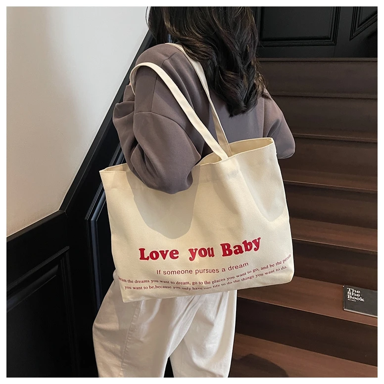 02025休闲通勤大容量包包女新款轻便百搭帆布包单肩包托特包