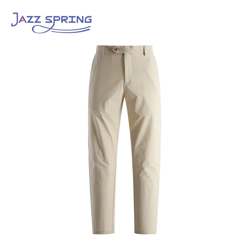 JAZZSPRING休闲裤轻薄透气速干米杏色男士男装长裤夏季薄