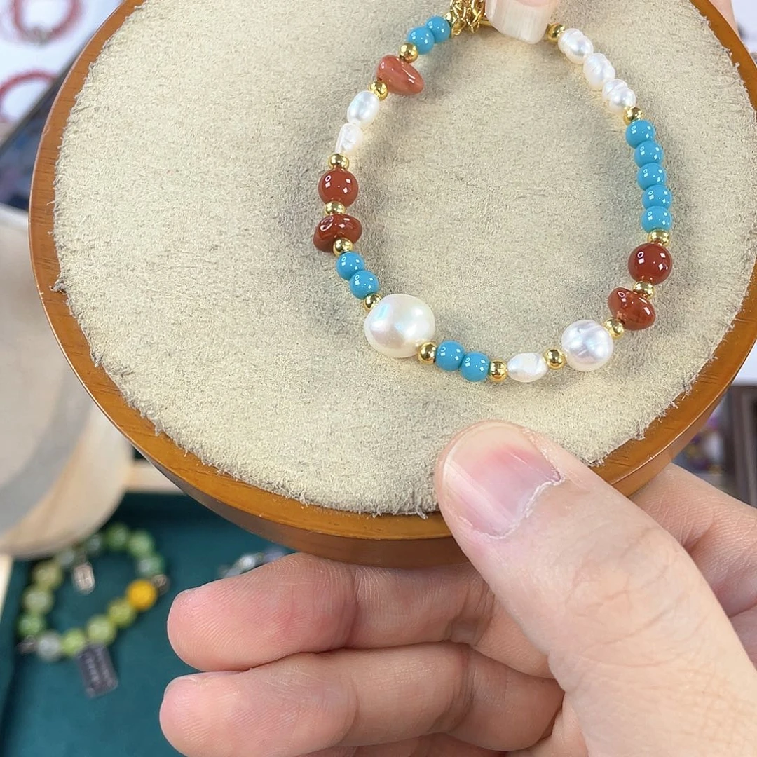 水晶手链银S925镀金镶嵌