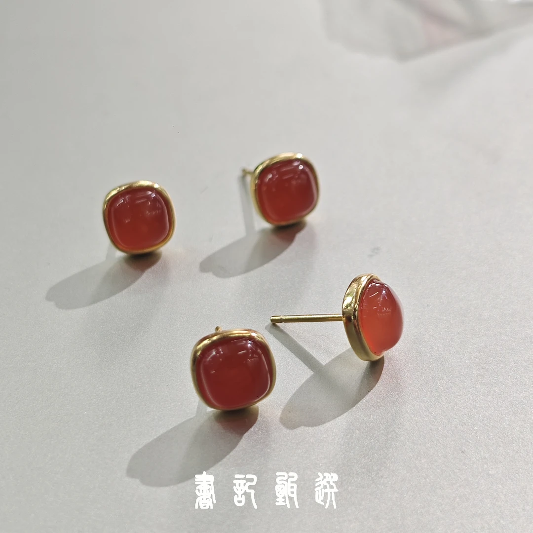 【书记甄选】天然南红耳钉 多样性发一件 7287JY