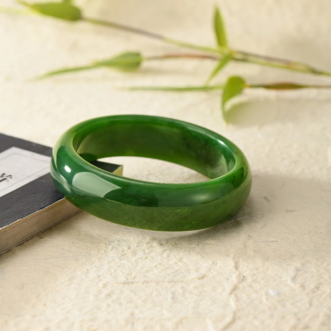 和田玉碧玉小轮胎老坑微猫平安手镯