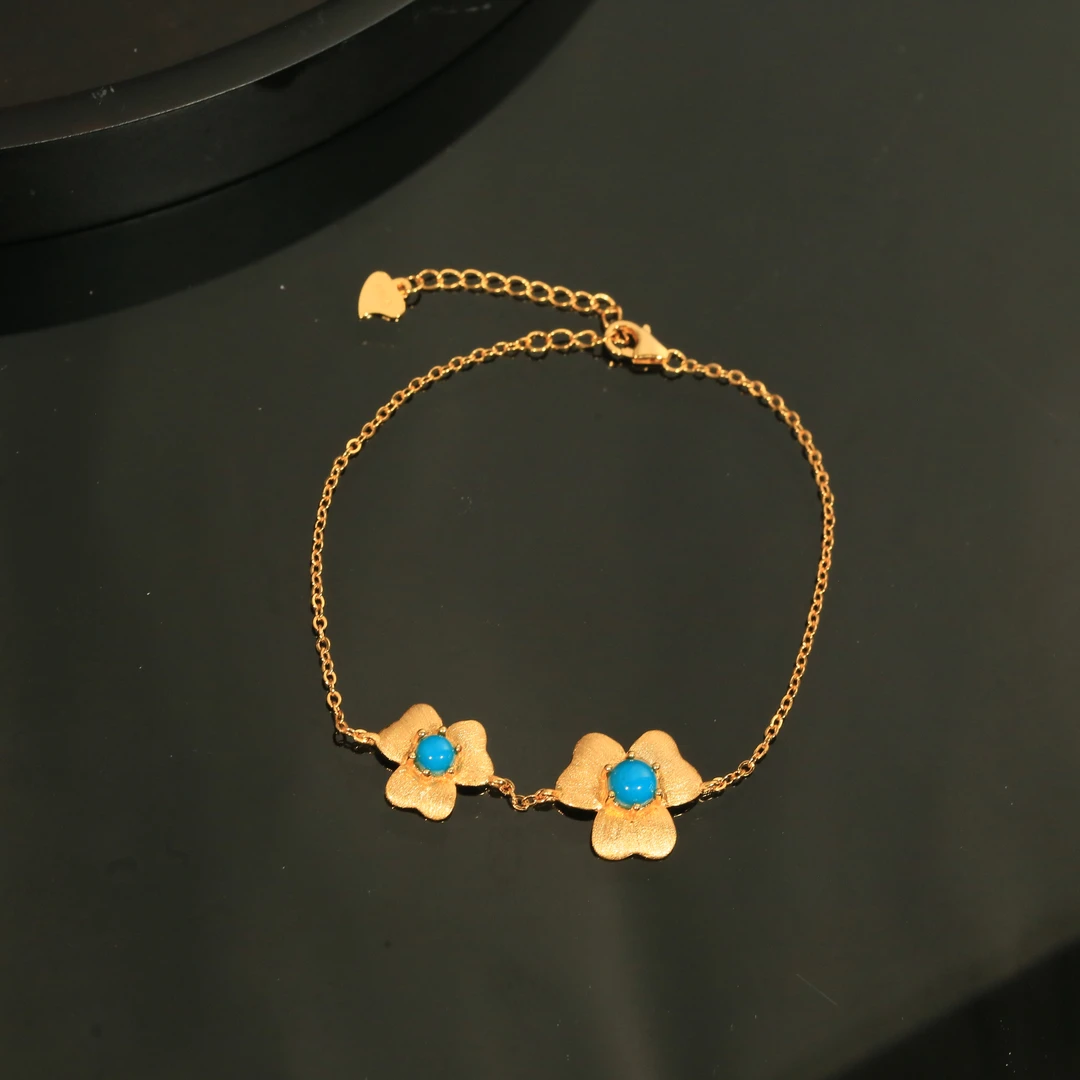 【河南卫视专属】安曼博绿松石美松花朵手链 约4-5mm XZ1103BZA