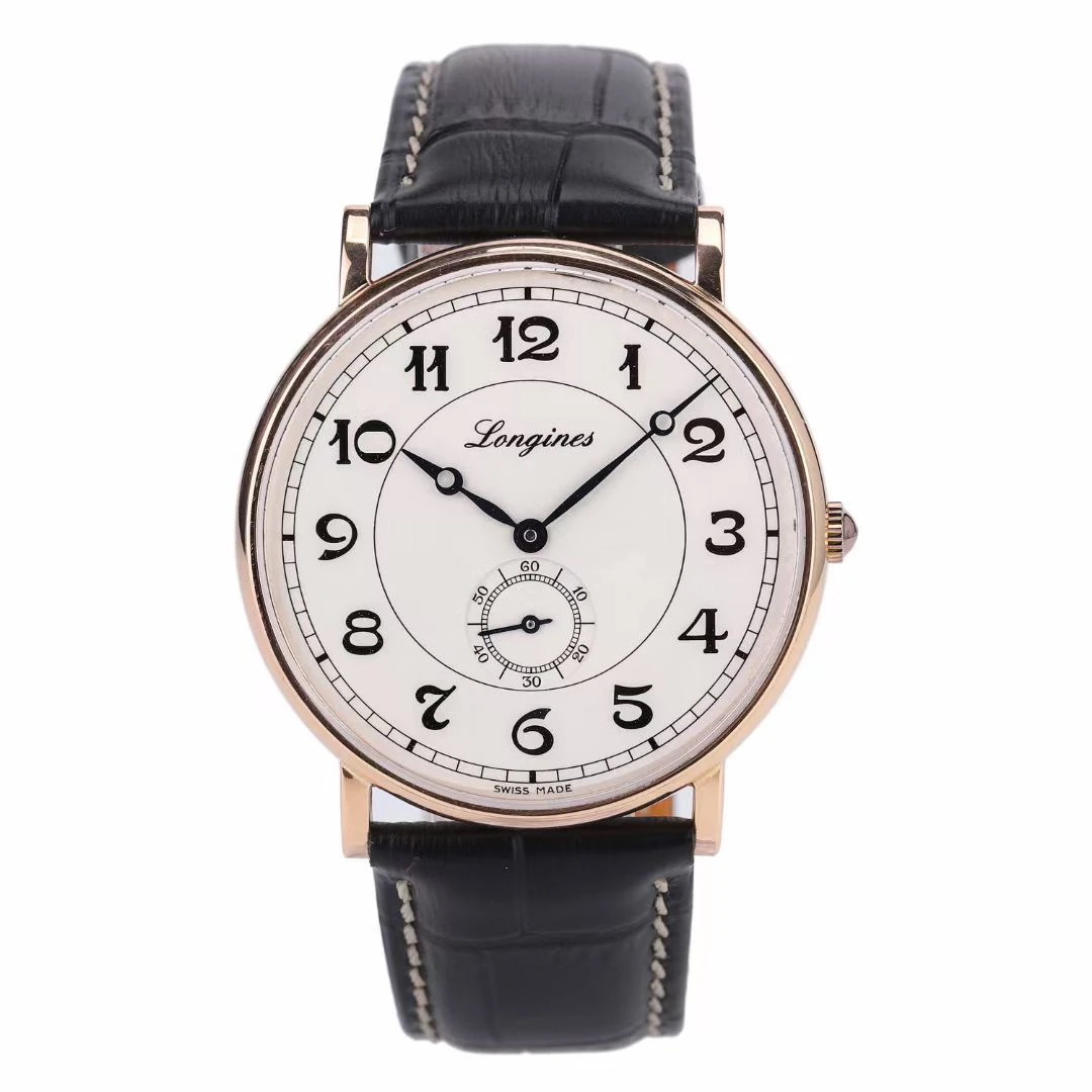 95新 Longines/浪琴 38.5mm/单表/18k玫瑰金