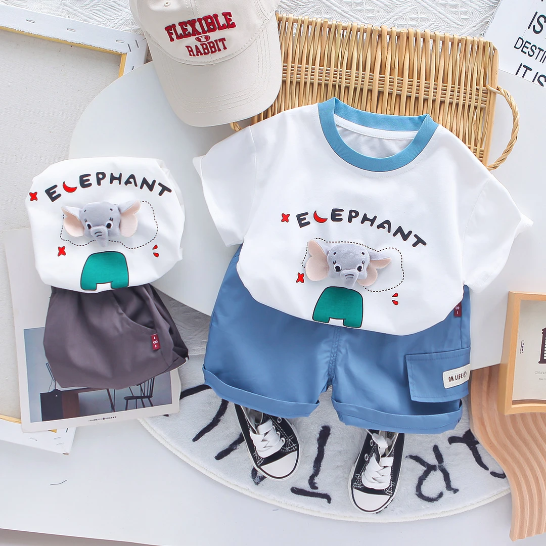 男童夏装套装时髦洋气儿童短袖工装短裤2025新款宝宝薄款炸街衣服