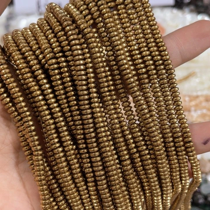 大理石磁石3条4mm黑胆石金色隔片