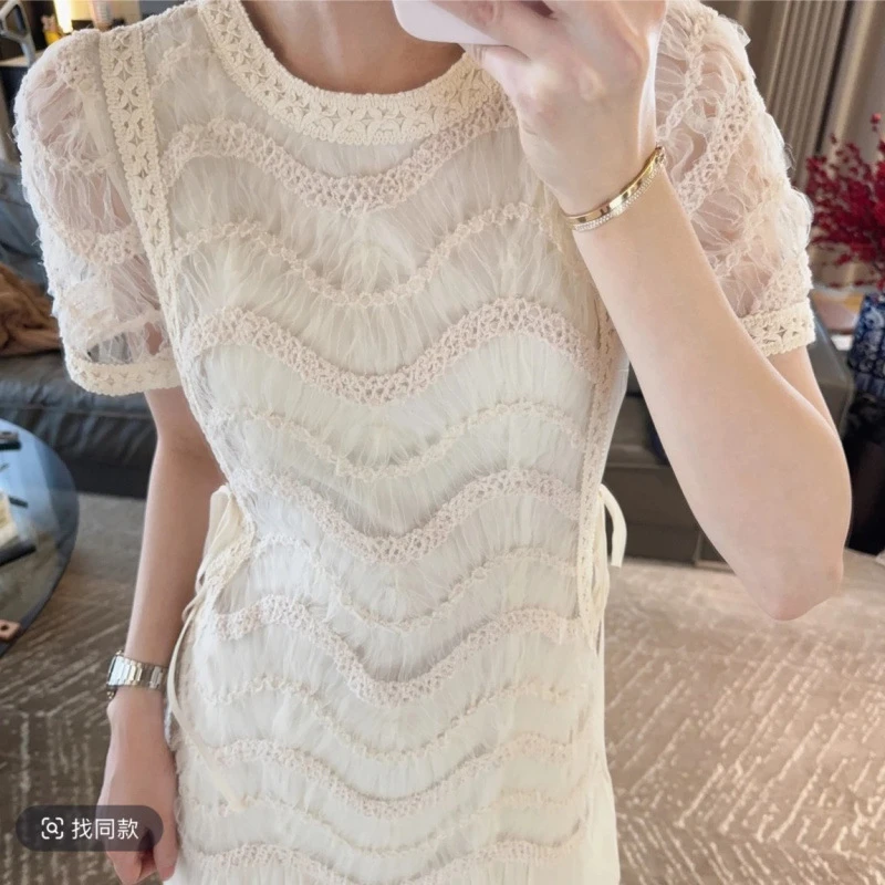 2025春季新款法式御姐风气质短袖无袖背心连衣裙女修身收腰长裙