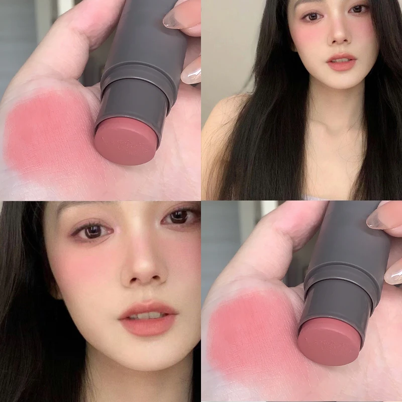 2025新款腮红棒胭脂多用膏白膨胀色眼影修容晒红女低饱和自然哑光