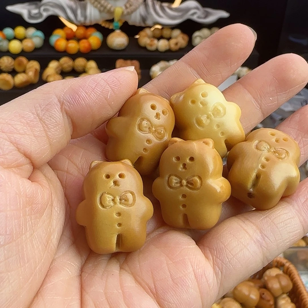 菩提根/象牙果吊坠瑕疵牙果风化小熊饼干5颗