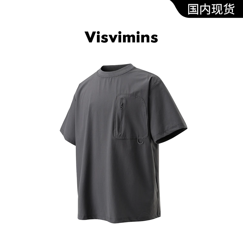 【品牌撤柜】Visvimins户外潮牌徒步训练夏吸湿速干运动短袖T恤男