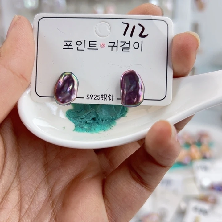 淡水珍珠耳饰银S925镶嵌