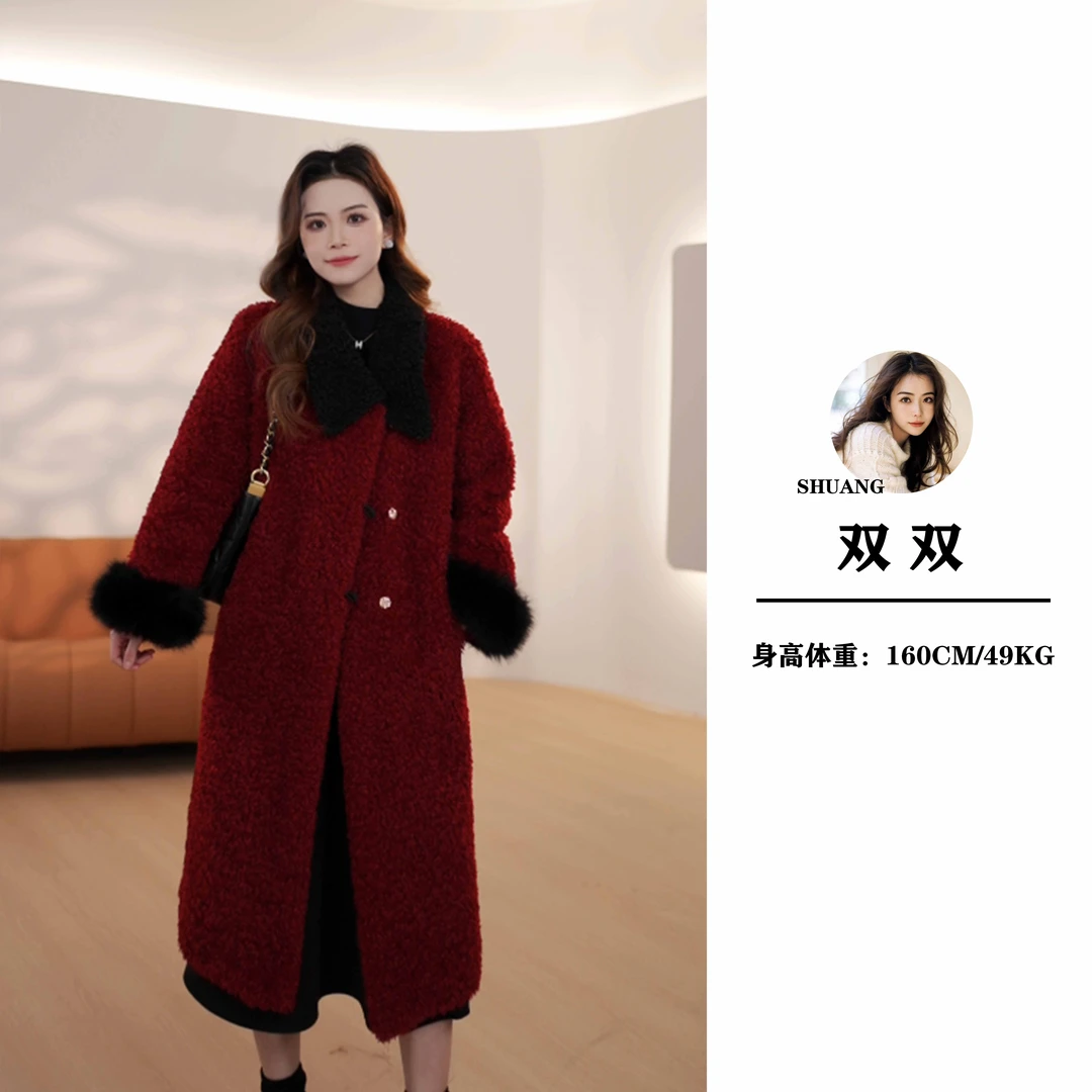 人造皮草 2025新款显瘦私人心动长款大衣外套女冬季