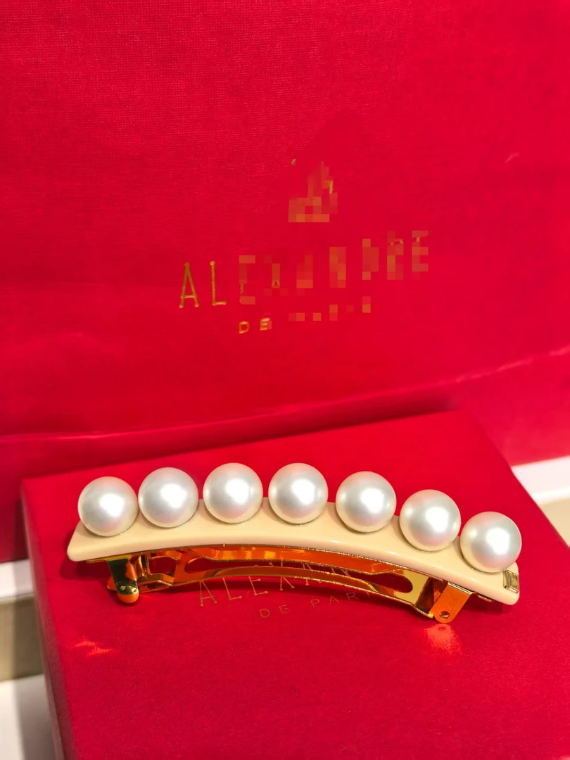 玉珠弹簧夹发饰头饰