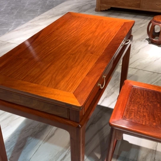 紫檀木类家具用****9缅花108书桌+小官帽