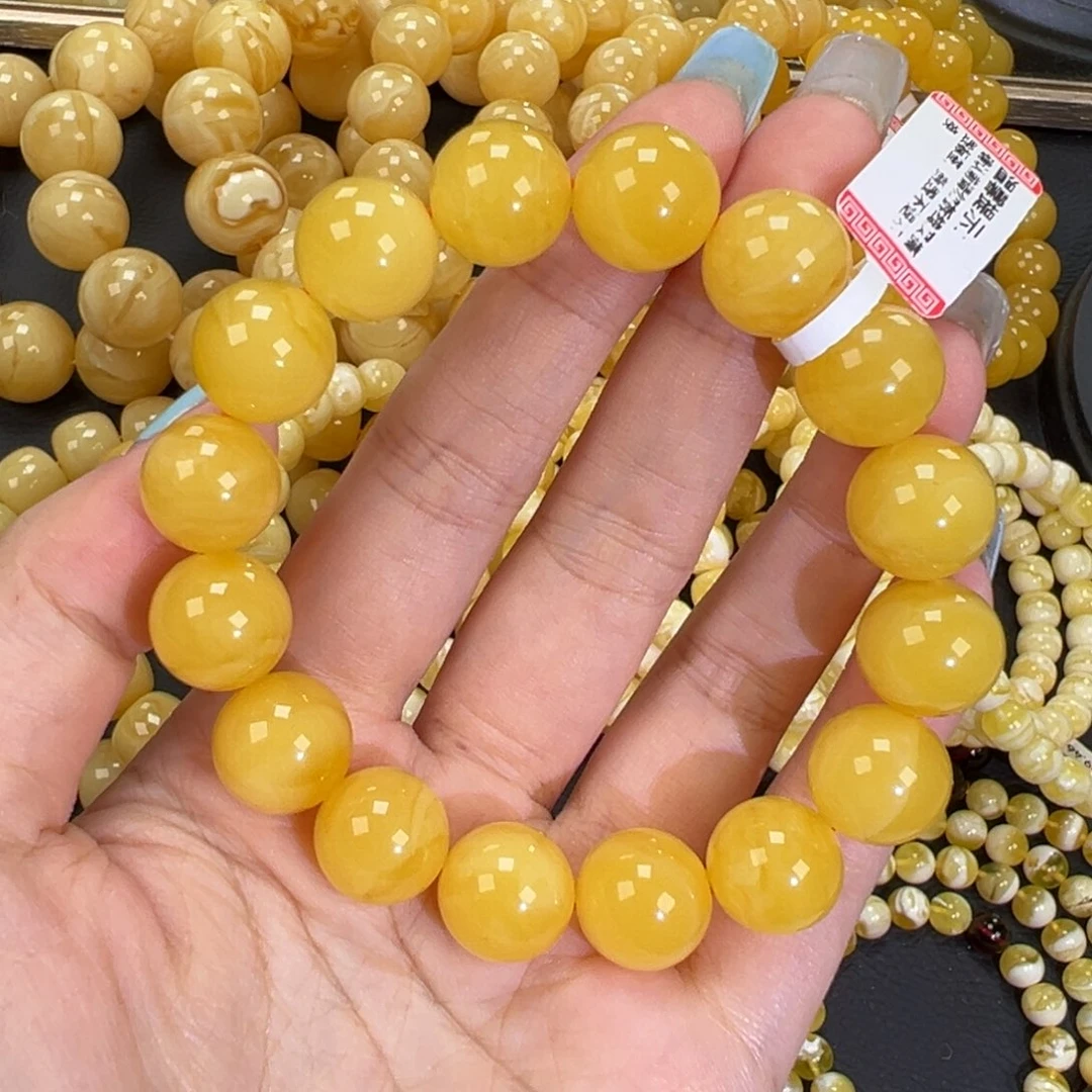 琥珀未镶嵌手链23.4焦皮