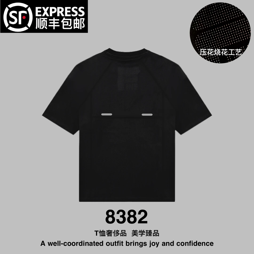 (8382)JH高定系列轻奢短袖男士短袖经典圆领休闲上衣潮牌套头速干