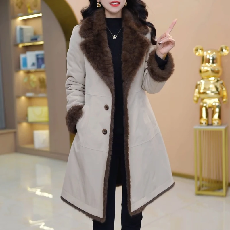 加绒加厚毛呢外套女中长款2025新款秋冬季小个子收腰显瘦保暖大衣