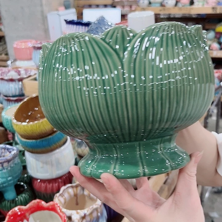 有孔.凑单10元陶瓷花盆发货！