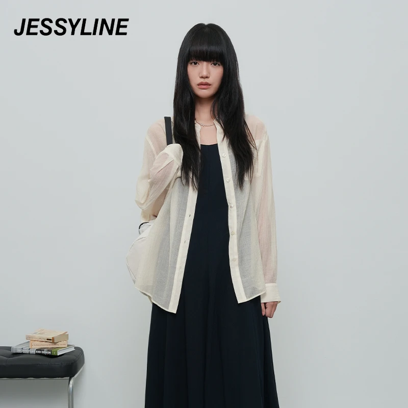 jessyline2025秋季新款 杰茜莱中长款休闲衬衫上衣 511202062