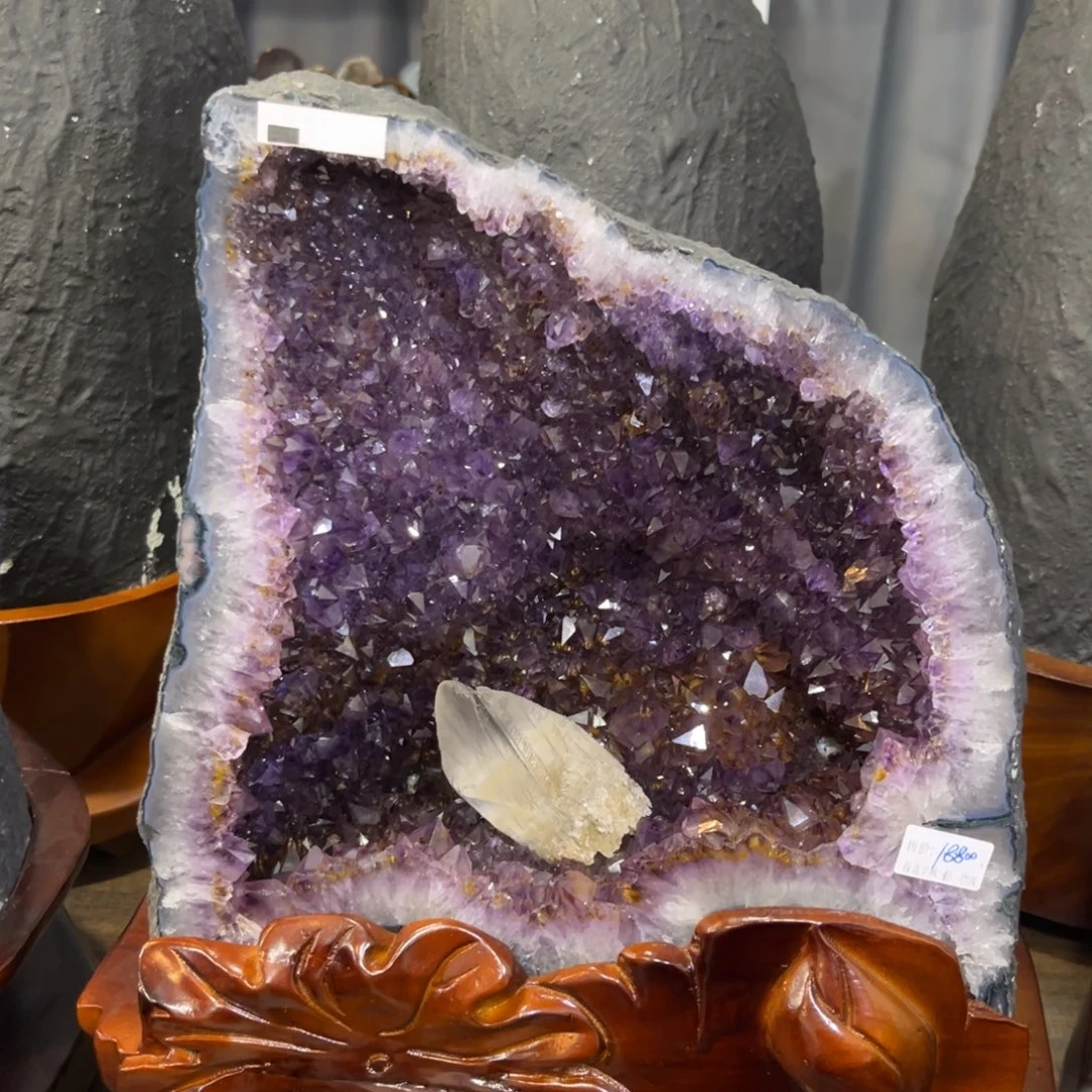 紫晶未镶嵌摆件水晶